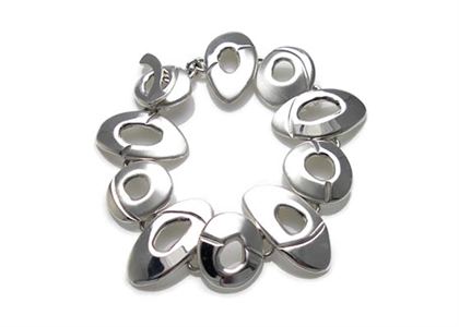 Silver Plated Womens Toggle Bracelet